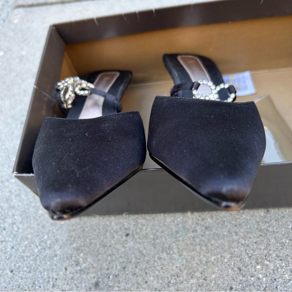 Vintage‎ Enzo Angiolini Satin Rhinestone Mule - Picture 6 of 16